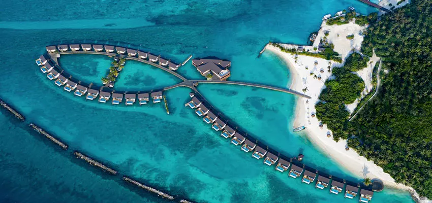 Atmosphere Kanifushi Malediven - Water Villas von oben
