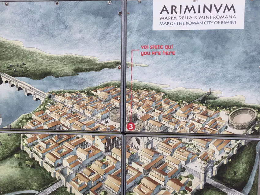 Antiker Stadtplan von Rimini